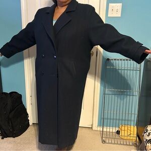 Navy Blue Wool Coat